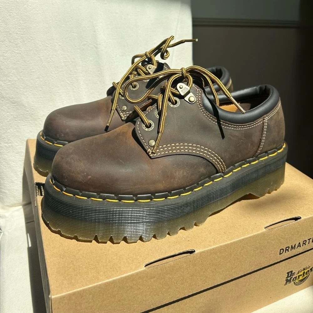 Dr. Martens 8053 Arc Crazy Horse Leather Platform Casual Shoes